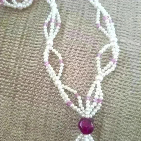 Beaded pearl  necklace - Picture 5 of 5